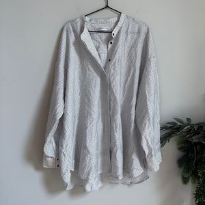 Contemporaine Par Simons White Windowpane Grid Blouse